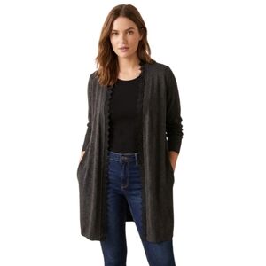 Soft Surroundings Charcoal Gray Cotton and Cashmere Cardigan Size Large‎